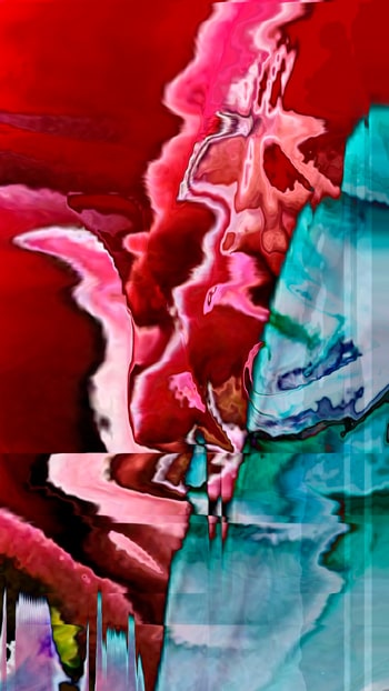 Generative TouchDesigner floral image with glitch motion and insect-like shifting perception