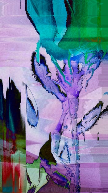 Generative digital flower created with TouchDesigner, blending organic textures and evolving layered colors